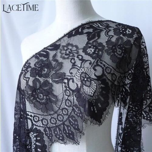 3 Meters Eyelashes Lace Trim Embroidery Flower Scallop Sewing Lace Fabric With Corded Garment Accessories 25cm Wide