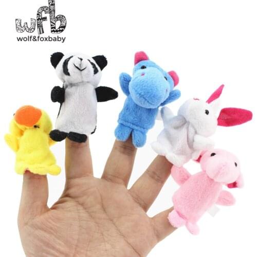 Retail 10pcs/pack Baby Plush Toy,Finger Puppets,Talking dolls Props educational 10 Animal Group 2014 Free Shipping