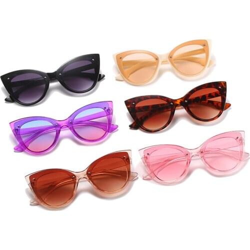 Large Frame Cat Eye Sunglasses Women Vintage Brand Black Shades Gradient Sun Glasses Female Cool Designer Oculos De Sol Feminino