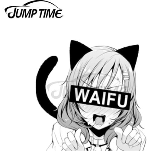 Jump Time 13 x 11cm For WAIFU Sexy Anime Girl Creative Car Sticker Waterproof Decal Vinyl Material Decals Scratch-proof For JDM