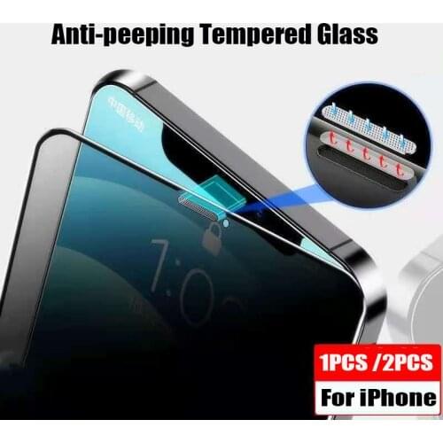 Anti Spy Tempered Glass With Dust Net for iPhone 11 Pro 12 Mini 8 7 6 6S Plus Full Protection Films for iPhone X XR XS Max Glas