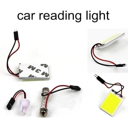 High Quality 10 PIECES 12V 3W COB Chip 18SMD Car Light Festoon Dome Adapter Car LED Panel light