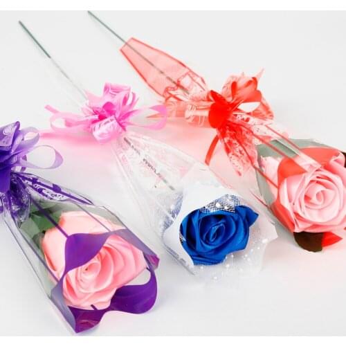 100pcs Transparent Cone Shape Gifts Bags Valentines days Wedding Party Rose Bouquet Flower Plastic Packaging Decoration Bags