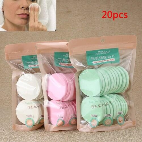 20 Stks/pak Zachte Reiniging Spons Natuurlijke Gezicht Wassen Puff Facial Cleaning Pad Puff Vrouwen Makeup Tools Willekeurige