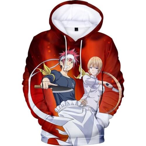 2020 New 3D Anime Food Wars Hoodies Men/women Cartoon Element Hoodie Personality Casual Children Long Sleeve Pullover