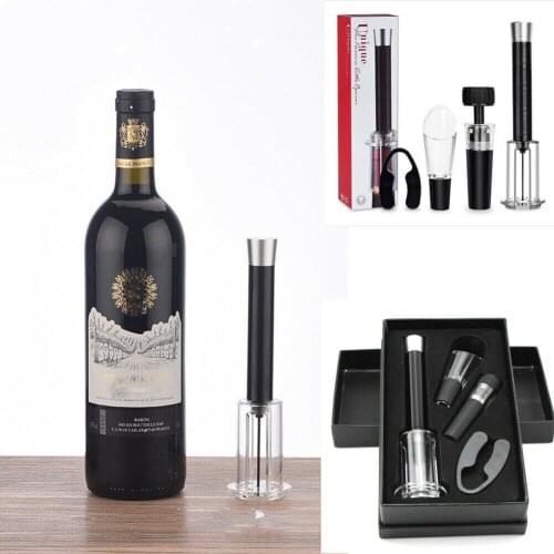 4 in1 Red Wine Bottle Opener Cork Remover Easy Air Pump Pressure Corkscrew Tools Foil Cutter Portable Bottle Openers