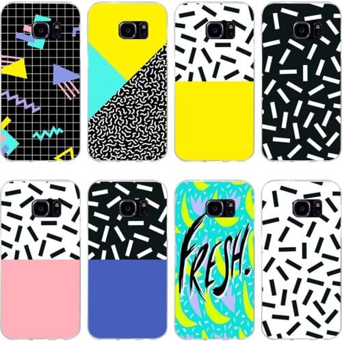 65H memphis pattern Soft TPU Silicone Cover Case for samsung Galaxy s6 s6 s7 edge s8 s9 plus case
