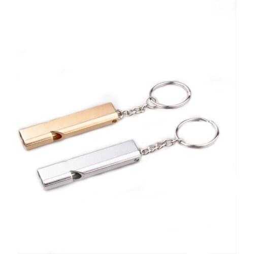 Aluminum Alloy Emergency Double Pipe Silbato Outdoor High Decibel Whistle Silbato Camping Hiking Safety Whistles Survival Tools