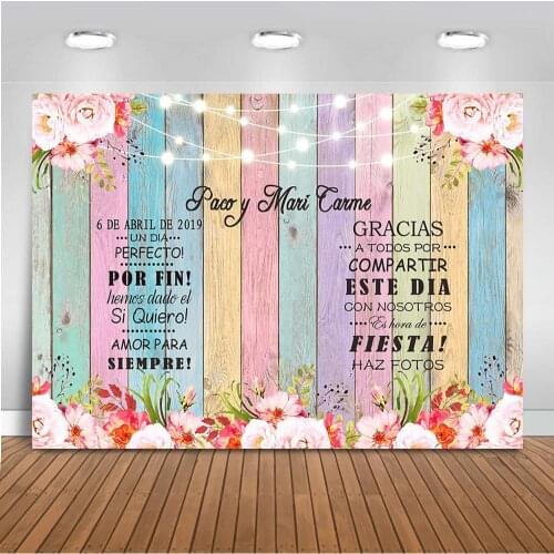 MEHOFOTO Photographic Backdrops Flowers Rainbow Colorful Wood Car Custom Background Photocall Wedding Photo Background Fond