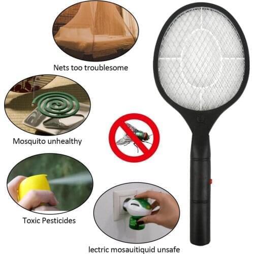 Electric Bug Swatter Battery-Type Small Household Fly Swatter Safety Mesh Cordless Bug Zapper Racket Insects Killer