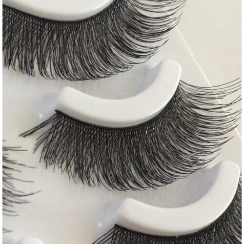 HBZGTLAD 5 Pairs Hand made charming Cotton Stalk Cross False Eyelashes lash