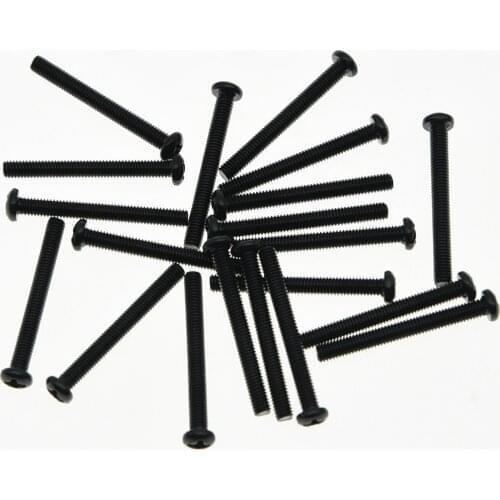 Pack of 20 Black Meric Humbucker Pickup Height Screw Adjustment Screws