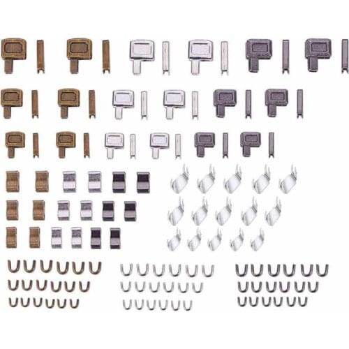 24Set Metal Zipper Repair Kit Zipper Head Sliders Retainer Insertion Pin Zipper Top Stop Accessories Plug for Sewing Bag Coat