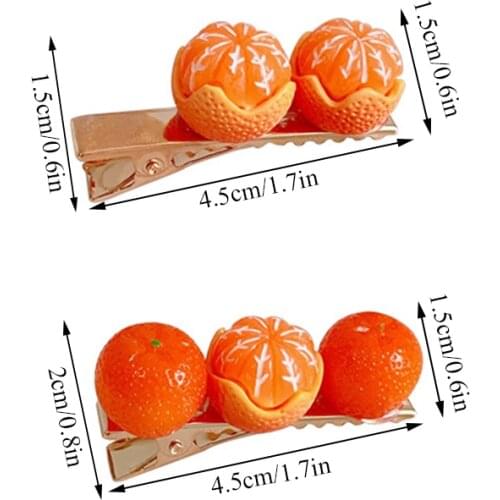 Kawaii Orange Hair Clips Cute Hairpins Girls Kids Funny Barrette Fruit Cartoon Creativity Hairpin Headband Hair Accessories