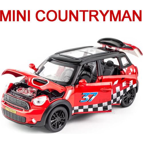 1:32 MINI COUNTRYMAN Diecast Alloy Toy Car Model Metal Mini Coopers Models With 6 Doors Opened Vehicles Toys For Boy Collection