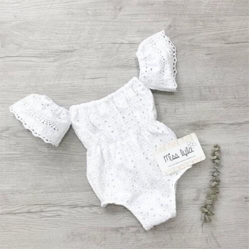 Fashion Girl Clothes Baby Girls Rompers Cotton Lace Off Shoulder Toddler Girls Jumpsuit Baby Summer Clothing 0-18M