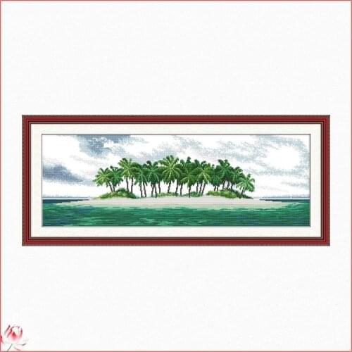 Beautiful Lsland Scenery Cross Stitch Kit Pattern 14CT White 11CT Printed Embroidery set DIY Home Decoration Painting Crafts