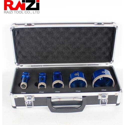 Raizi Diamond Tile Hole Saw Drill Bit Set Porcelain Ceramic Granite Marble M14 Vacuum Brazed Hole Cutter Drilling Bit Tool