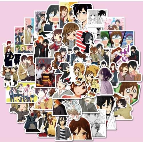 50pcs Hori san to Miyamura kun stickers childrens toy stickers waterproof DIY skateboard laptop luggage high-quality stickers