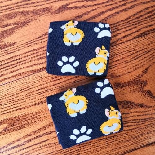 Corgi socks women cute dog socks lady cute crew socks with paw welsh corgi butt birthday gift novelty puppy 15 PAIRS