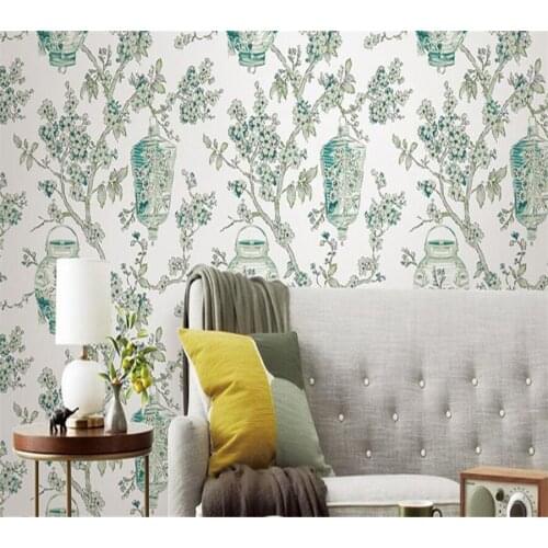 Beibehang Chinese pastoral wallpaper living room bedroom TV background walls flower and bird decoration main 3d wallpaper roll