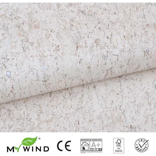 2019 MY WIND Silver White Gold Cork Wallpapers Luxury 100%Real Natural Material Safety Innocuity 3d Wallpaper In Roll Home Decor