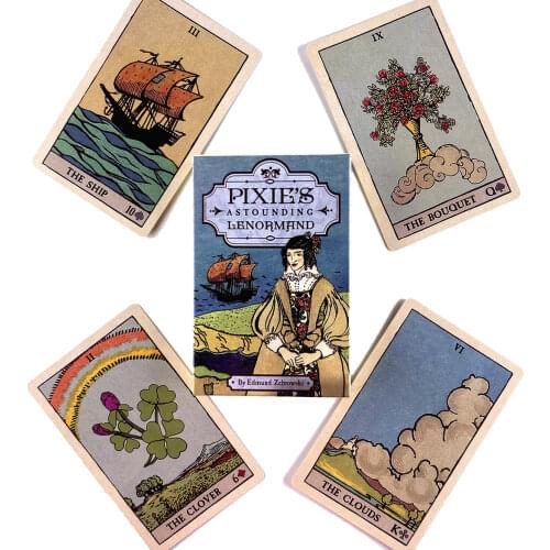 Pixies Astounding Lenormand Oracle Cards Leisure Party Table Game Fortune-telling Prophecy Tarot Deck With Guide Book