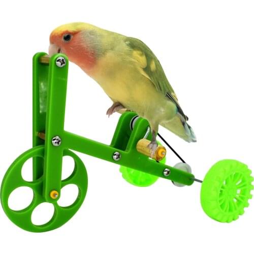 Parrots Bicycle Riding Toy Birds Perch Hanging Swings Toy Fun Safe Bird Intelligence Train Toy Bird Supplies