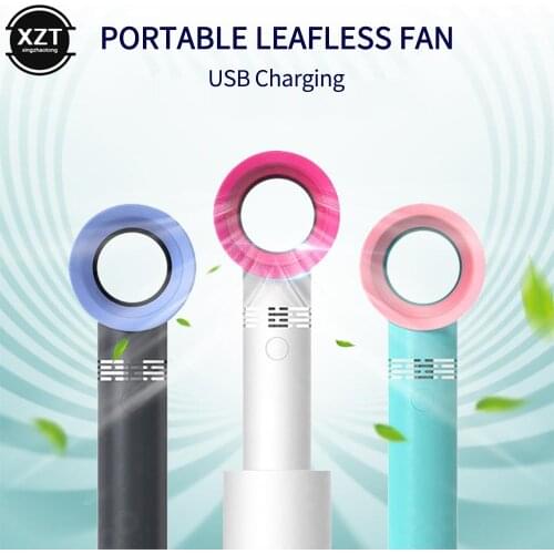 Portable Bladeless Fan USB Rechargeable Handheld Mini No Leaf Ultra-quiet Fans Air Cooler Fans For Desktop Travel Outdoor Office