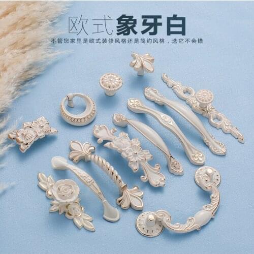 Desk furniture handle,Drawer handl European ivory white handle, wardrobe door handls,modern minimalist cabinet handle, 2pcs/lot