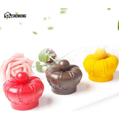 SHENHONG Crown Silicone Cake Mold For Baking Hat Dessert Art Mousse 3D Mould Silikonowe Moule Pan Pastry
