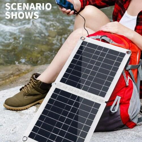 Solar Panel 60W Foldable Portable 440*190mm Reusable Home/Garden Solar Charging Equipment Environmental Solar Cells