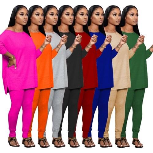 Adogirl Active Wear Womens Tracksuit Loose T-shirt Pencil Jogger Pants Tracksuit Solid Sporty Two Piece Set Fitness Outfits