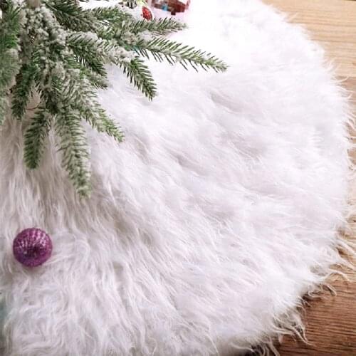 White Christmas Tree Skirt Plush Round Xmas Decorations Home Party Festival New Year Xmas Tree Decor Little Trees Christmas Gift