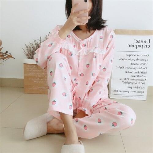 Spring Pregnant Womens Pajamas Cotton Printing Prenatal and Postnatal Breast-feeding Pijama Clothing Home Maternity Set Clothes
