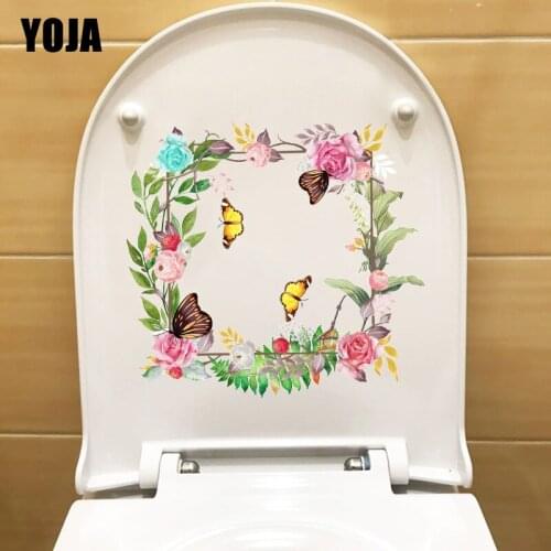 YOJA 22X20.5CM Butterfly Garland Home Bedroom Decor Classical Art WC Toilet Decal Wall Sticker T1-2215