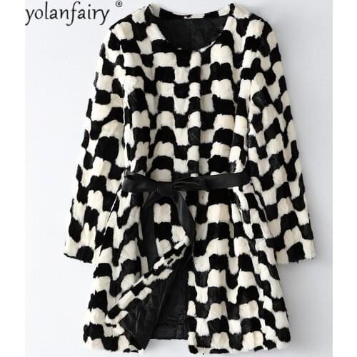 Real Fur Coat Female Winter Coat Women Spliced Mink Fur Coat Woman Jacket Korean Coats and Jackets Women 2020 HQ20-YWJ6063C
