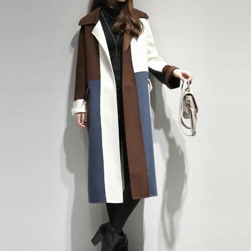 Women blend coat female ladies trending styles warm Woman coats winter 2018 long coats woman winter 2018 trenchcoat DD1567