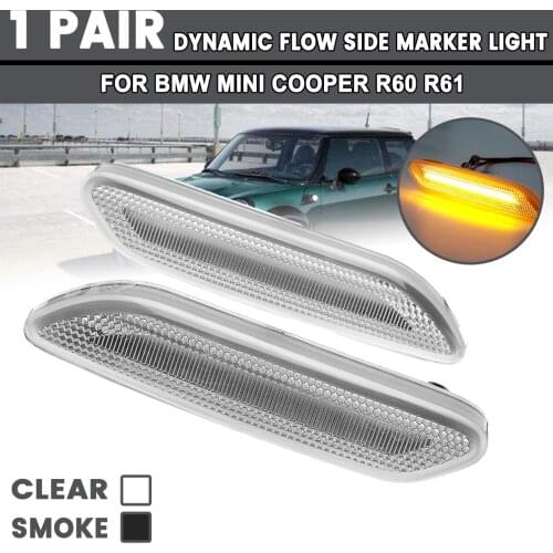 1 Pair Flowing Turn Signal Day Light Dynamic LED Side Marker Light 12v Side Repeater Panel Lamp For BMW For Mini Cooper R60 R61