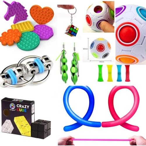 1PC Fidget Toy Tangele Twist Stress Toys Sensoriel Toys Magnetic Stretchy Strings Rope Squeeze Pea Pod Bean Antistress