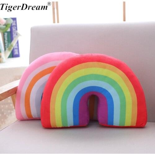 35CM One Piece INS 7 Colors Rainbow Plush Toy Sleeping Pillows Soft Dolls Stuffed Cushions High Quality Home Decoration Props