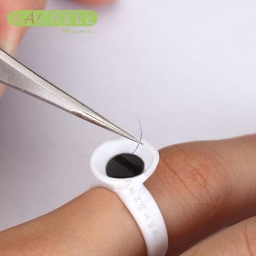 Microblading Disposable 100Pcs Eyelash Extension Glue Rings Adhesive Holders Eye Lashes Pallet False