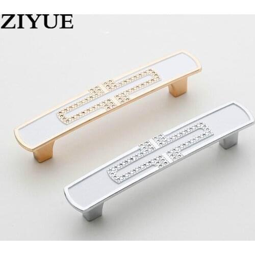 2PCS/LOT Free Shipping Modern Bright Chrome Cabinet Handle Zinc Alloy Door Handle
