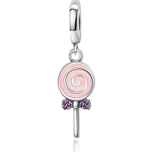 2019 NEW 100% 925 Sterling Silver Brand New Fresh Sweet Lollipop Pendant Charm Original Charming Women Jewelry Factory Direct