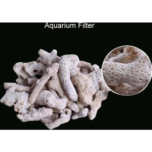 250g Aquarium Filter Media Natural Coral Bone Biological Filter with Free Filter Mesh Bag for Fish Tank Aquarium Accessories