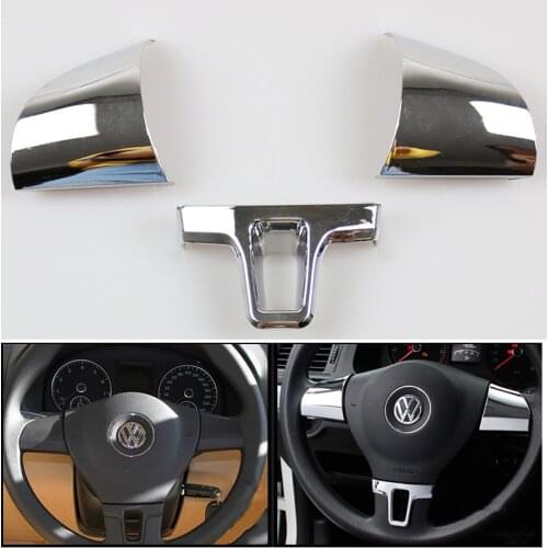 3/6/9 o'clock steering Sequins Trim ABS chrome sticker For Volkswagen VW New Sagitar Polo Bora GOLF 6 JETTA Santana parts