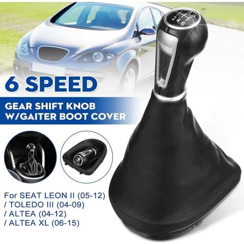 5/6 Speed Gear Shift Knob Lever Shifter Handle Stick W/Gaiter Boot Cover For Seat Leon II/Toledo III Altea XL