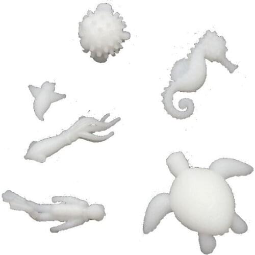 ​6Pcs Silicone Mini Marine Organism Modeling Turtle Squid Resin Mold Fillers Beach Theme Jewelry Fillings Jewelry Making