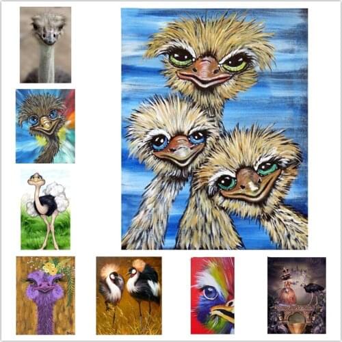 New arrival Full Square/Round Drill 5D DIY Diamond Painting "Animal ostrich" Embroidery Cross Stitch 5D Home Decor Gift WG863