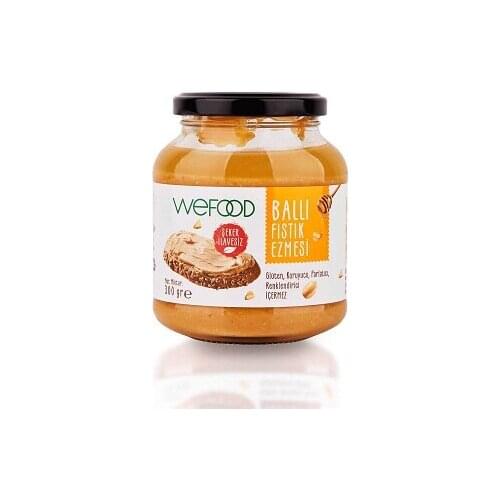 Wefood Unsweetened Raw Honey Peanut Butter 300 g (With Peanut Pieces)